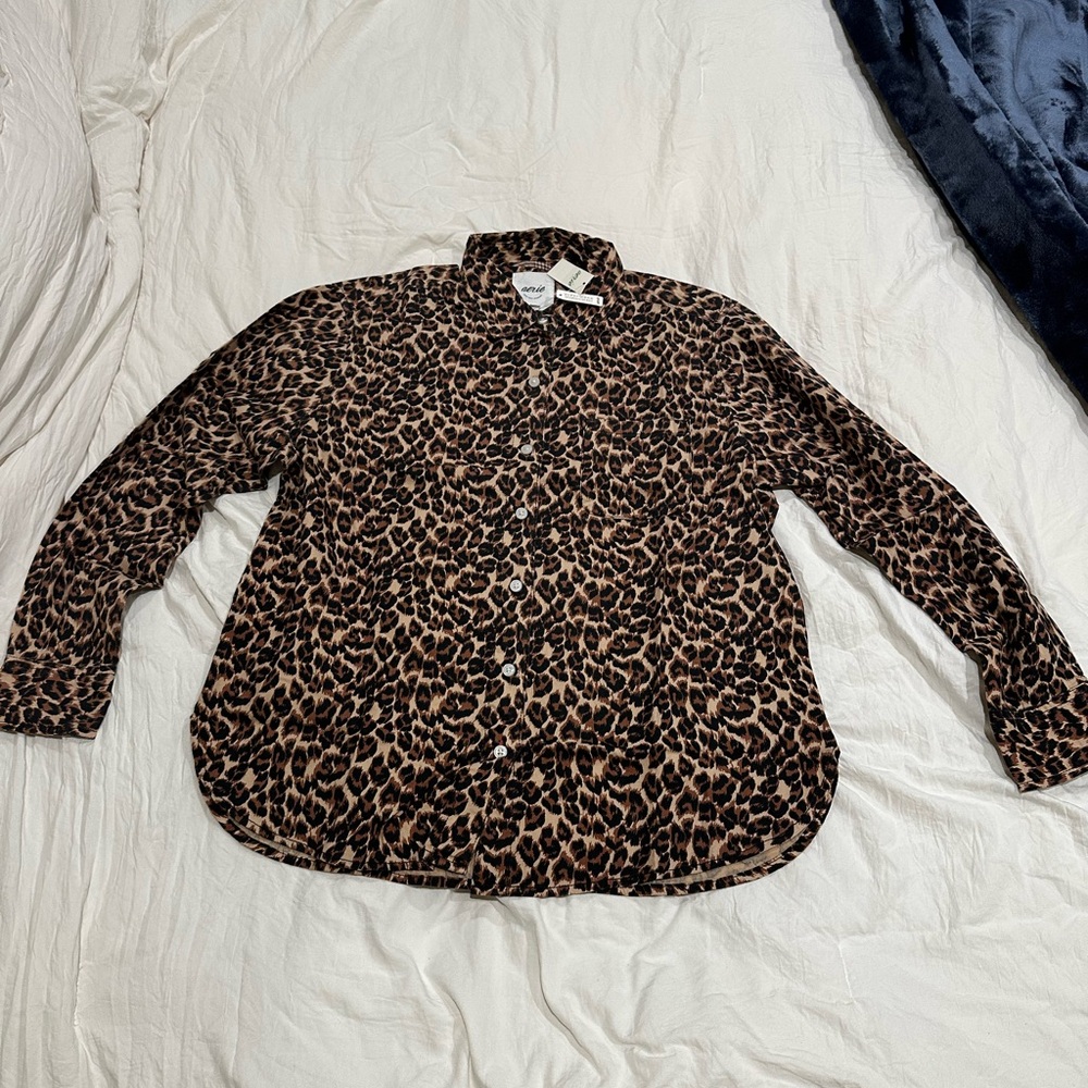 2-Piece!!! Leopard Print Button-Up Shirt and Pants Set
